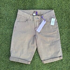 Jag Jeans Size 12 32x12 Bermuda Shorts Brown Cuffed Stretch NWT